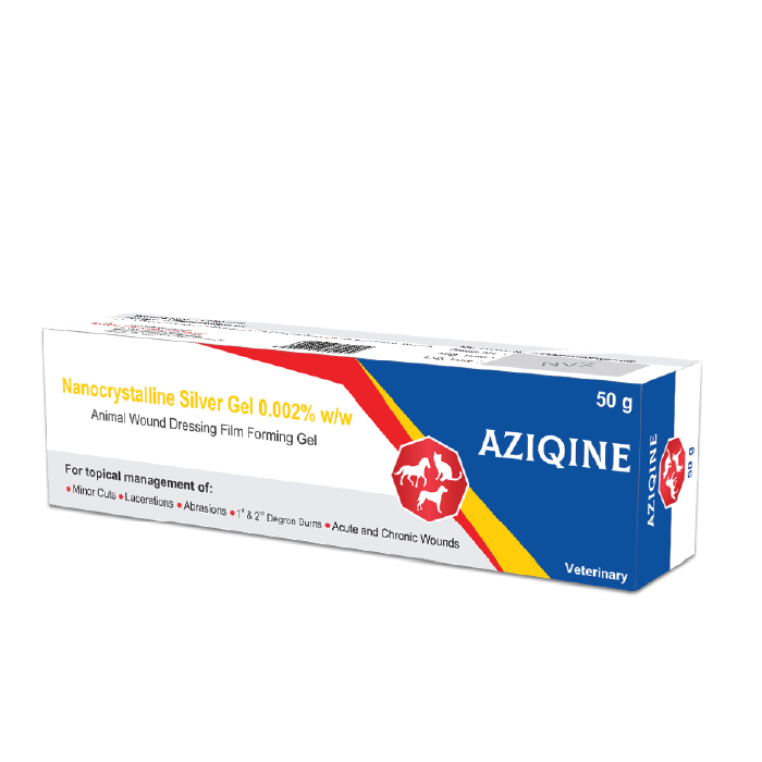Aziqine 50g wound healing gel and ointment for pets – Fast recovery and skin repair by Azista Vet				
