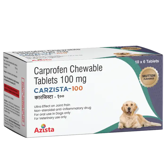 Carzista 100mg Carprofen chewable tablets for dogs				
