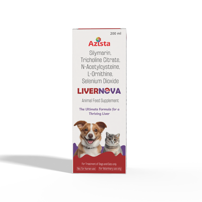 Livernova 200ml liver tonic for dogs and cats – veterinary liver support syrup by Azista Vet				
