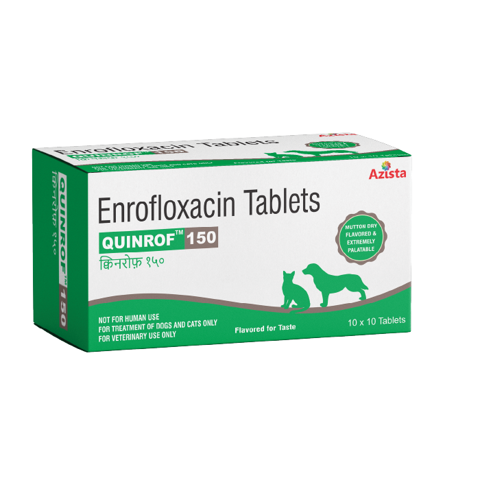 Enrofloxacin tablet for dogs and cats – Quinrof 150 by Azista Vet				
