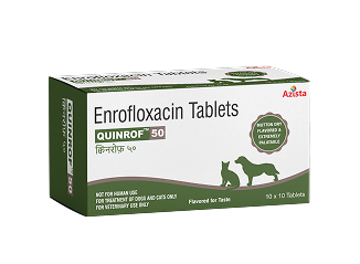 Azista Vet Quinrof 50 – Enrofloxacin tablets for pets				
