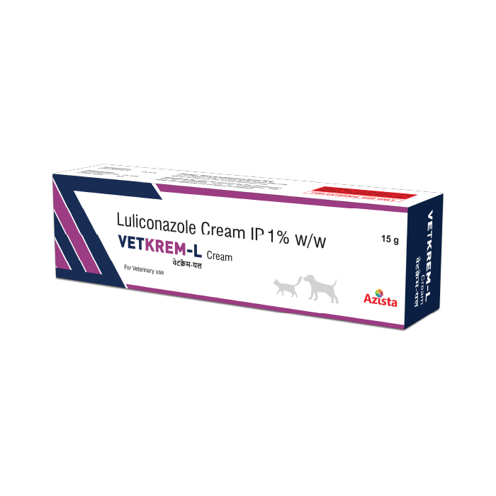 Vet Krem L Luliconazole cream for pets – Azista Vet antifungal treatment for dogs and cats				
